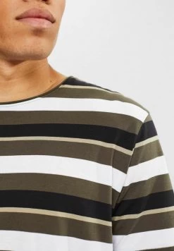 Edc By Esprit MIT STREIFENMUSTER - T-Shirt Print - Dark Khaki -Edc By Esprit 033afd4b012a4ae6a55a00c0fbe1aa47