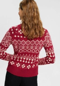 Edc By Esprit MIT GLITZEREFFEKT - Strickpullover - Cherry Red -Edc By Esprit 0456bcea9b784a99be880ffe4b2a237d