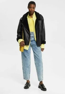 Edc By Esprit SLUB ROUND NECK - T-Shirt Basic - Light Yellow -Edc By Esprit 07aafbba72be4ae5bbfdec634b33f0de