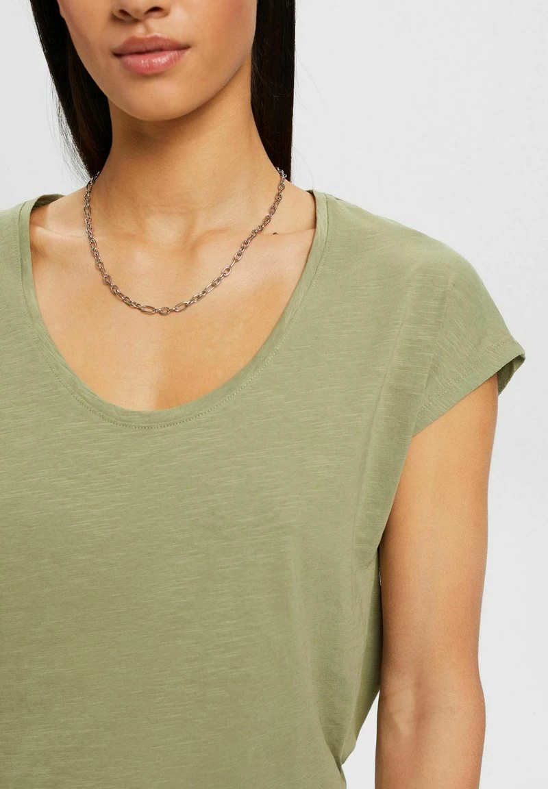 Edc By Esprit MIT U BOOTAUSSCHNITT - T-Shirt Basic - Light Khaki 6 Edc By Esprit MIT U BOOTAUSSCHNITT - T-Shirt Basic - Light Khaki – Bild 4