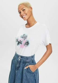 Edc By Esprit MIT PRINT - T-Shirt Print - White -Edc By Esprit 11a20a2cd6a343b7a4094c97c9cd9d58