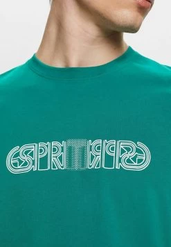 Edc By Esprit MIT LOGO-PRINT IN LOCKERER PASSFORM - T-Shirt Print - Emerald Green -Edc By Esprit 135cf08b0cf743c582cb78907d0a4dc2