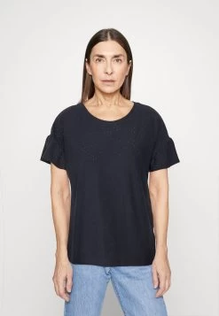 Edc By Esprit OPEN STRUCTURE - T-Shirt Print - Navy