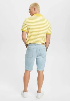 Edc By Esprit DESTROYED - Jeans Shorts - Blue Bleached -Edc By Esprit 1e322656a8c64f94814cd2af0119a53c