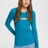 Edc By Esprit LONGSLEEVE - Langarmshirt - Teal Blue -Edc By Esprit 1fa68b88aaf44556955968ca04d6cf0d