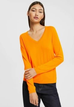 Edc By Esprit V-NECK - Strickpullover - Orange