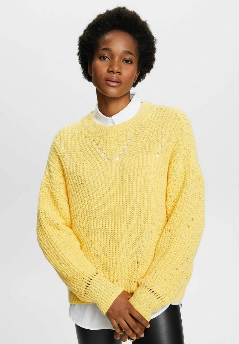 Edc By Esprit MIT ZOPF-MUSTER - Strickpullover - Light Yellow 3 Edc By Esprit MIT ZOPF-MUSTER - Strickpullover - Light Yellow