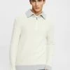 Edc By Esprit MIT KURZEM REISSVERSCHLUSS - Strickpullover - Ice -Edc By Esprit 25a754dc0e4340729e5ee17fda4438cf