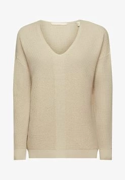 Edc By Esprit MIT V-AUSSCHNITT - Strickpullover - Light Taupe -Edc By Esprit 297223db2b094270be97b29669a704e1