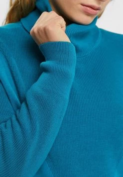 Edc By Esprit ROLLKRAGEN - Strickpullover - Petrol Blue -Edc By Esprit 2da550e059fc491298fde6f1736ef109