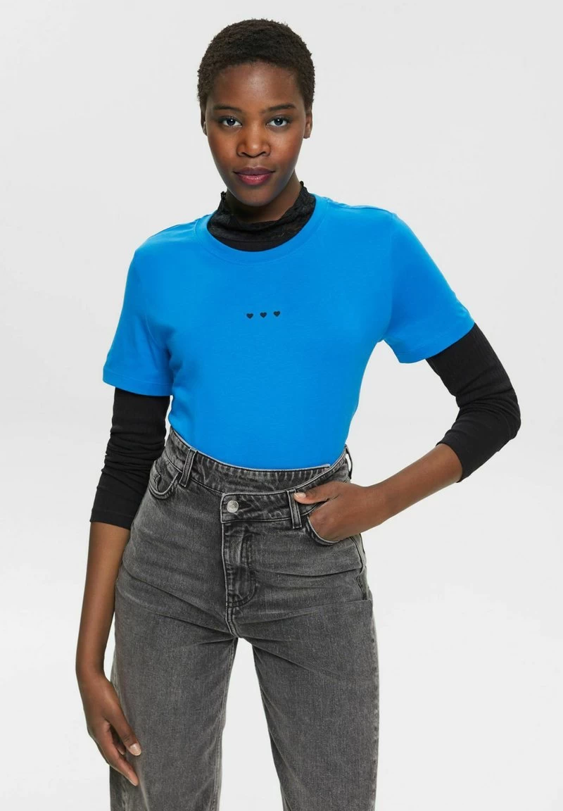 Edc By Esprit F AW - T-Shirt Basic - Blue 3 Edc By Esprit F AW - T-Shirt Basic - Blue