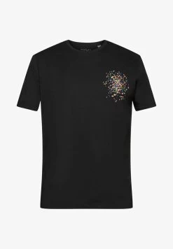 Edc By Esprit MIT PRINT AUF BRUSTHÖHE - T-Shirt Print - Black -Edc By Esprit 32aa66a6f4ae4b0a99e0e5e90a7c1583