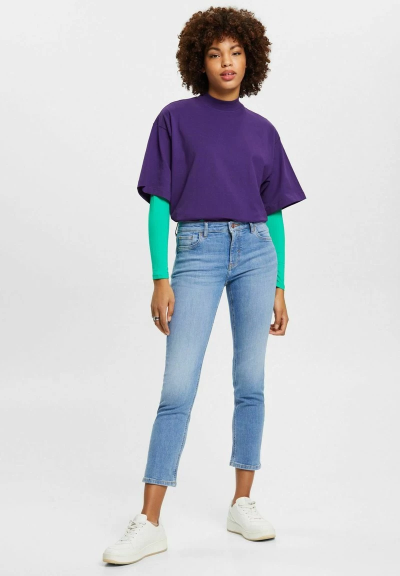 Edc By Esprit CROPPED MIT MITTELHOHEM BUND - Jeans Slim Fit - Blue Light Washed 6 Edc By Esprit CROPPED MIT MITTELHOHEM BUND - Jeans Slim Fit - Blue Light Washed – Bild 4