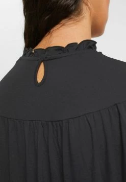 Edc By Esprit MIT GEKRÄUSELTER - Langarmshirt - Black -Edc By Esprit 37b32761ea1a4826a578c2508f94868b