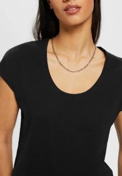 Edc By Esprit MIT U BOOTAUSSCHNITT - T-Shirt Basic - Black -Edc By Esprit 3d09bc974ffd4b9fae2fb0cc4eef1c04