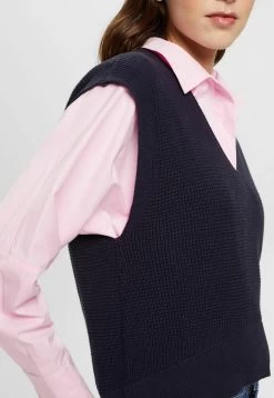 Edc By Esprit TANK MIT V-AUSSCHNITT - Strickpullover - Navy -Edc By Esprit 3d71e615637a40f3ac7e329e2a728ba6