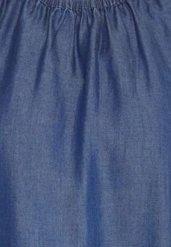 Edc By Esprit BUBBLE HEM - Top - Blue Dark Wash -Edc By Esprit 4012d91e2a61470d9a6e33618cf977ba