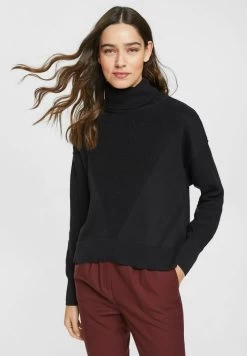 Edc By Esprit ROLLKRAGEN - Strickpullover - Black -Edc By Esprit 41030af8e72d45949b8949e4642998da