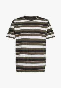 Edc By Esprit MIT STREIFENMUSTER - T-Shirt Print - Dark Khaki -Edc By Esprit 4372e3ab3be6486caf83dd9104e7e96f