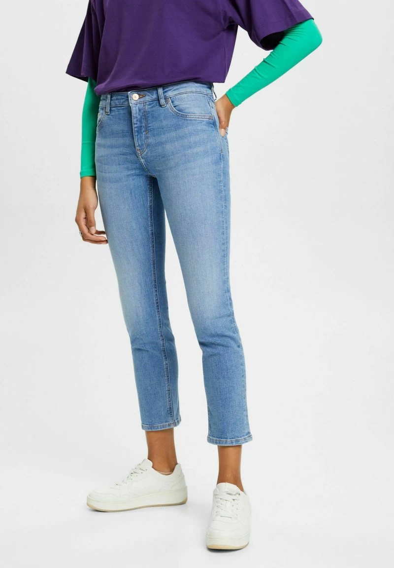 Edc By Esprit CROPPED MIT MITTELHOHEM BUND - Jeans Slim Fit - Blue Light Washed 4 Edc By Esprit CROPPED MIT MITTELHOHEM BUND - Jeans Slim Fit - Blue Light Washed – Bild 2