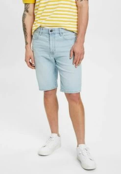 Edc By Esprit DESTROYED - Jeans Shorts - Blue Bleached
