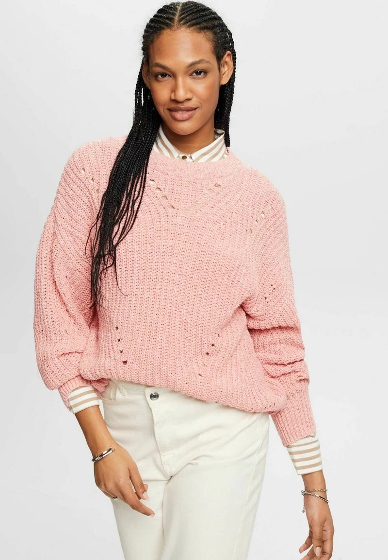 Edc By Esprit MIT ZOPF-MUSTER - Strickpullover - Pink 3 Edc By Esprit MIT ZOPF-MUSTER - Strickpullover - Pink