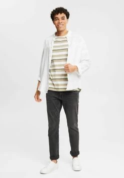 Edc By Esprit MIT STREIFENMUSTER - T-Shirt Print - Cream Beige -Edc By Esprit 4c116e48f21140b6abea20edb71a46cc