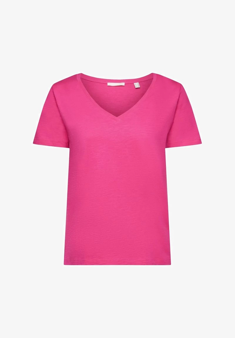 Edc By Esprit SLUB V-NECK - T-Shirt Basic - Pink Fuchsia 7 Edc By Esprit SLUB V-NECK - T-Shirt Basic - Pink Fuchsia – Bild 5
