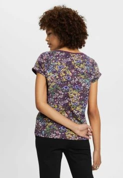Edc By Esprit F SUS AOP SLUB - T-Shirt Print - Dark Purple -Edc By Esprit 50c986e613ee403f9647dd5d31a753b7