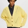 Edc By Esprit MIT ZOPFSTRICK - Strickjacke - Light Yellow -Edc By Esprit 57f78071f5444c82a951094d24783a26