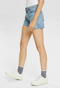 Edc By Esprit IM USED LOOK - Jeans Shorts - Blue Medium Washed -Edc By Esprit 5aee5206cf5f4f1f968f7bb0c2bdfd64