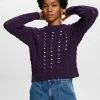 Edc By Esprit MIT ZOPFMUSTER - Strickpullover - Dark Purple -Edc By Esprit 5c4d21d7f1dd4198adcad8fb4e4652d6