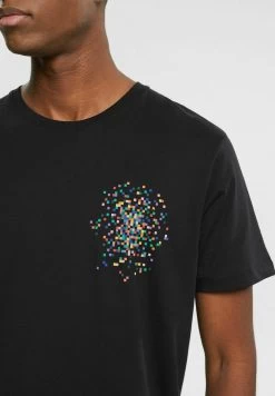 Edc By Esprit MIT PRINT AUF BRUSTHÖHE - T-Shirt Print - Black -Edc By Esprit 5fa1df5516284baba47b6eac41e418f9