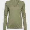 Edc By Esprit V NECK - Strickpullover - Light Khaki -Edc By Esprit 629932c030c340b9a130a72788fac7a2