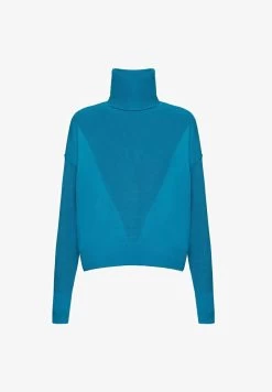 Edc By Esprit ROLLKRAGEN - Strickpullover - Petrol Blue -Edc By Esprit 6626f6f540c1416e8092b370b423a273