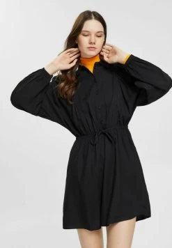 Edc By Esprit MIT DURCHZUGBAND - Blusenkleid - Black