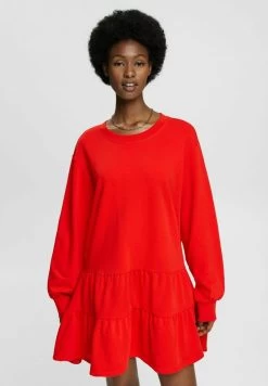Edc By Esprit TERRY - Strickkleid - Red