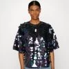 Edc By Esprit SEQUINS - T-Shirt Print - Black