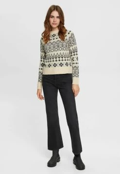 Edc By Esprit MIT GLITZEREFFEKT - Strickpullover - Beige -Edc By Esprit 813baba8597b474f8c2057079547bff2