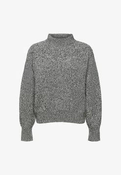 Edc By Esprit MOCKNECK - Strickpullover - Black -Edc By Esprit 83b194fcf7c843b7b1316f7969e87f79