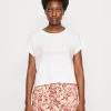 Edc By Esprit CROP INSIDE - T-Shirt Print - White -Edc By Esprit 85e9184ab16e46f8bcfb94675fb6f595