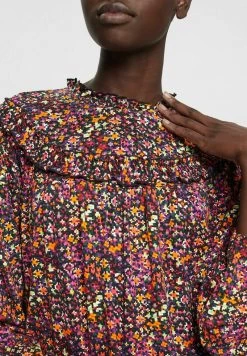 Edc By Esprit MIT GEKRÄUSELTER - Langarmshirt - New Black -Edc By Esprit 861738ebec944a76af533615e33382ea