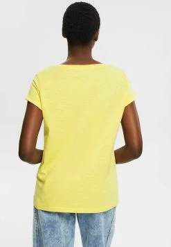 Edc By Esprit SLUB ROUND NECK - T-Shirt Basic - Light Yellow -Edc By Esprit 8aaeb96a8ff348c2b6fcef8dc52f57f2