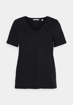 Edc By Esprit SLUB V-NECK - T-Shirt Basic - Black -Edc By Esprit 8c2fefcfb9e445698b203ecbdf226cd4