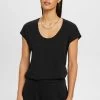 Edc By Esprit MIT U BOOTAUSSCHNITT - T-Shirt Basic - Black -Edc By Esprit 96ab490cc8db465e8e2c8bc432873164