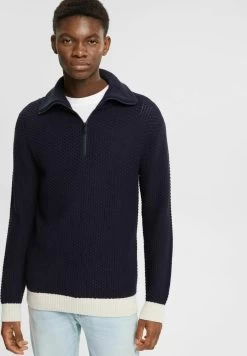 Edc By Esprit MIT KURZEM REISSVERSCHLUSS - Strickpullover - Navy