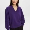 Edc By Esprit Sweatshirt - Dark Purple -Edc By Esprit a0d8a65e68c648fd904c06c88b6329eb