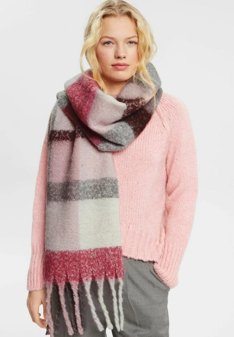 Edc By Esprit KARIERTER - Schal - Dark Pink 3 Edc By Esprit KARIERTER - Schal - Dark Pink