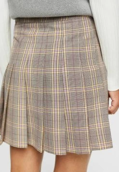 Edc By Esprit MIT KAROMUSTER - A-Linien-Rock - Beige -Edc By Esprit ad73dedfc7a841e98ee605e105ac5b50