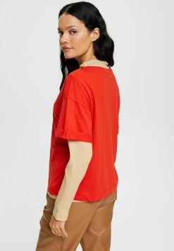 Edc By Esprit T-Shirt Basic - Orange Red -Edc By Esprit b1d11dd08b71458e8b162464e67eac15